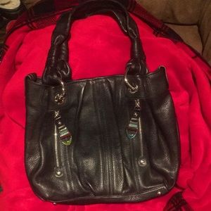 B Makowsky Black Leather Satchel